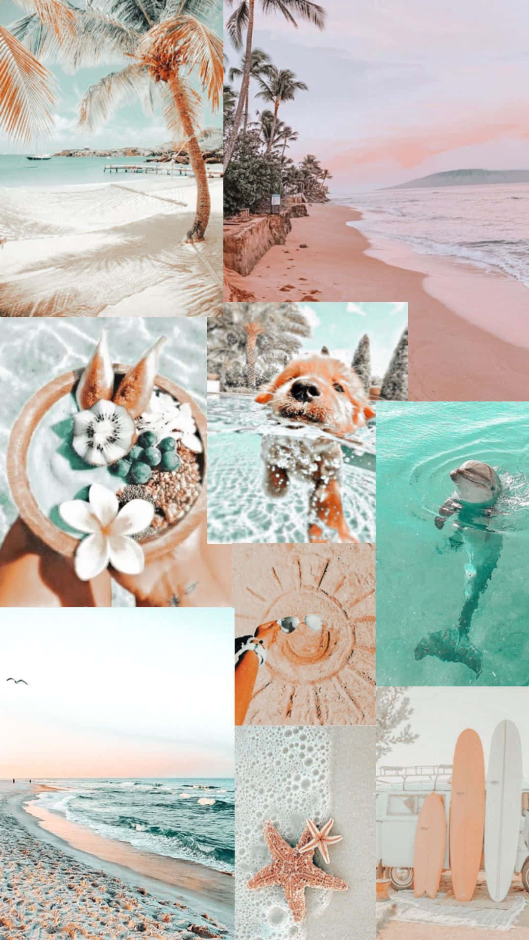 Aesthetic Preppy Beach Wallpaper