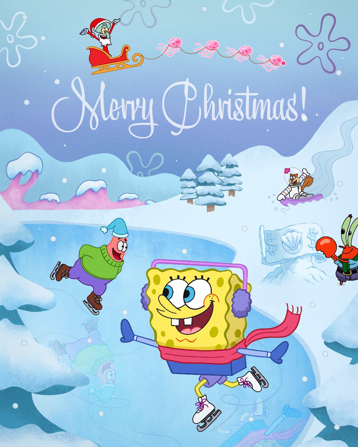 Spongebob Squarepants Happy Holidays From The Krusty Krew To
