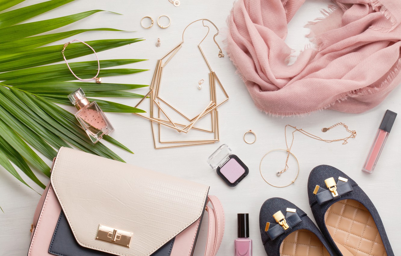 Wallpaper Decoration Style Scarf Shoes Bag Image For Desktop