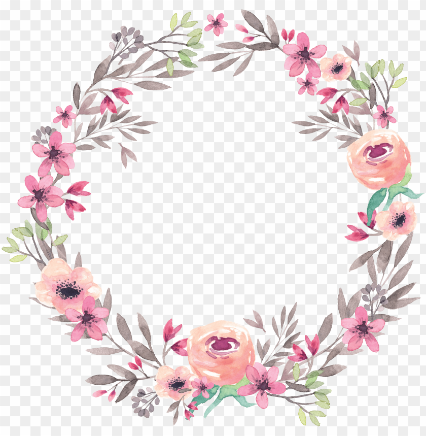 Watercolor Border Floral Background Wallpaper