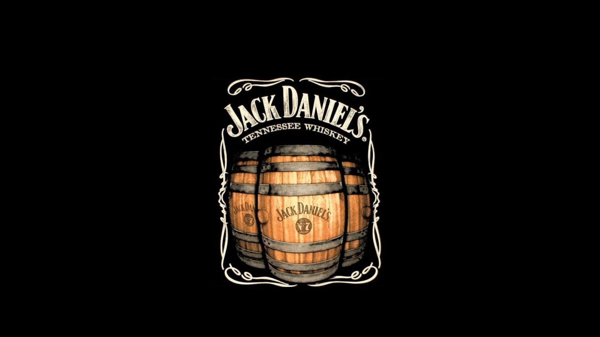 Jack Daniels Whiskey Drinks Logo Black Background Wallpaper