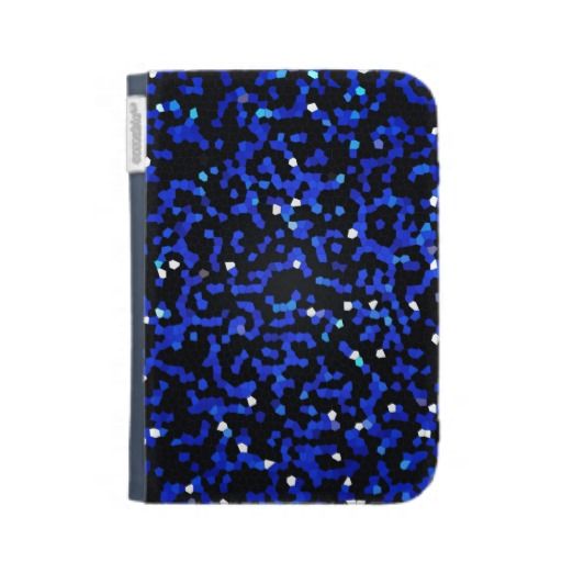Cute Blue Black Light Mosaic Background Design Kindle Keyboard Case