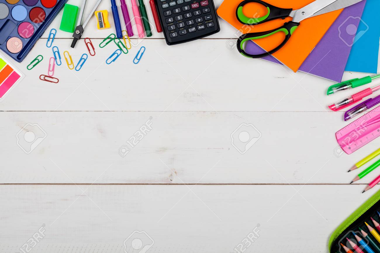 School Supplies Background For Advertising Graphics Top