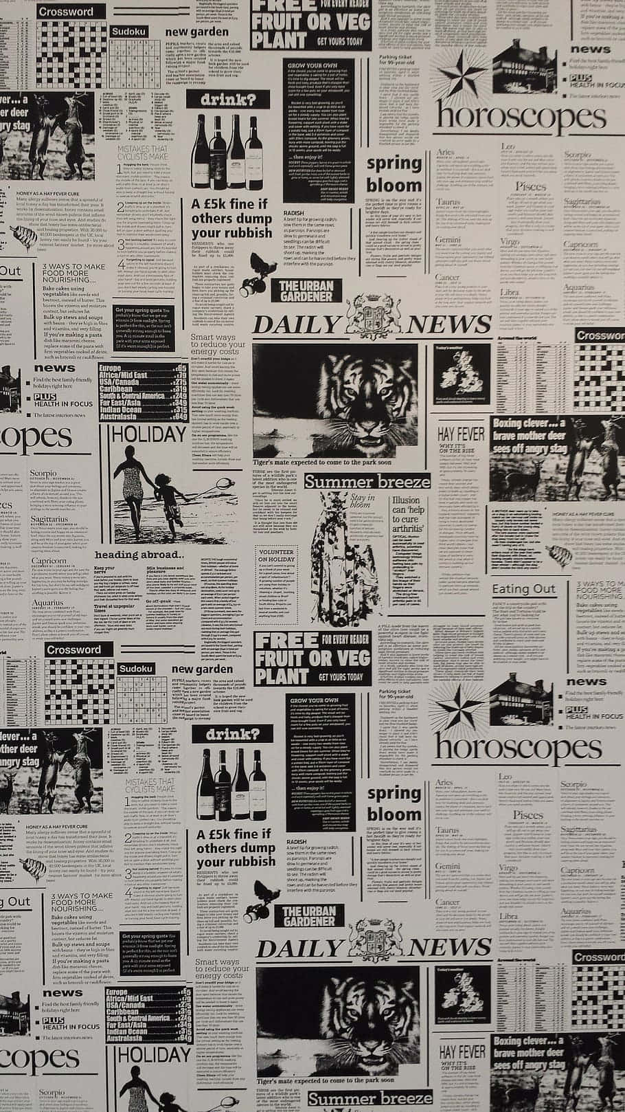 Vintage Newspaper Wallpaper