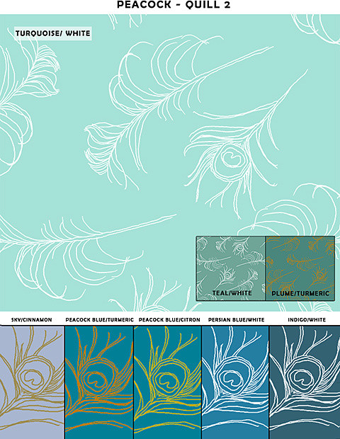 Removable Reusable Quill Peacock Patterns Wallpaper Dc Metro