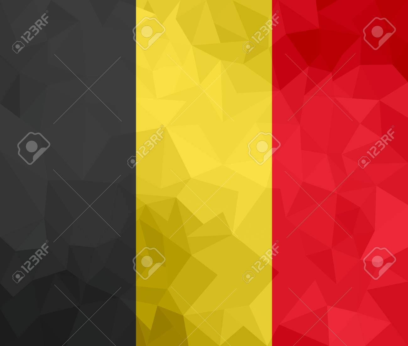 Belgium Polygonal Flag Mosaic Modern Background Geometric Design