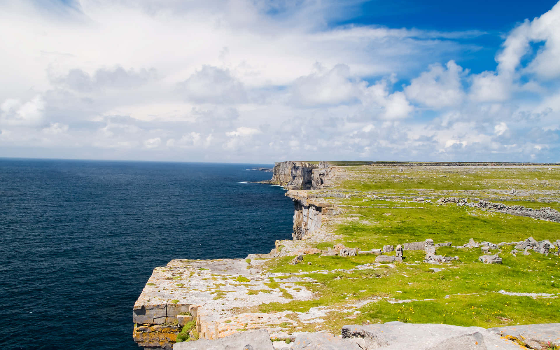 D N Aonghasa High Cliff Ireland Tourist Attraction Wallpaper