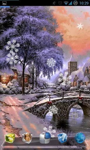 Snow Village Desktop Wallpaper