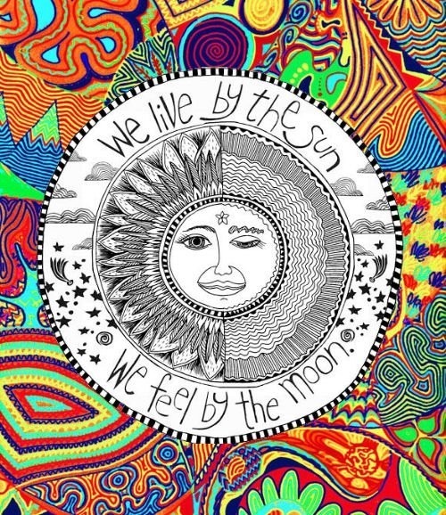 Color Hippie Hipster Moon Sun Image On Favim