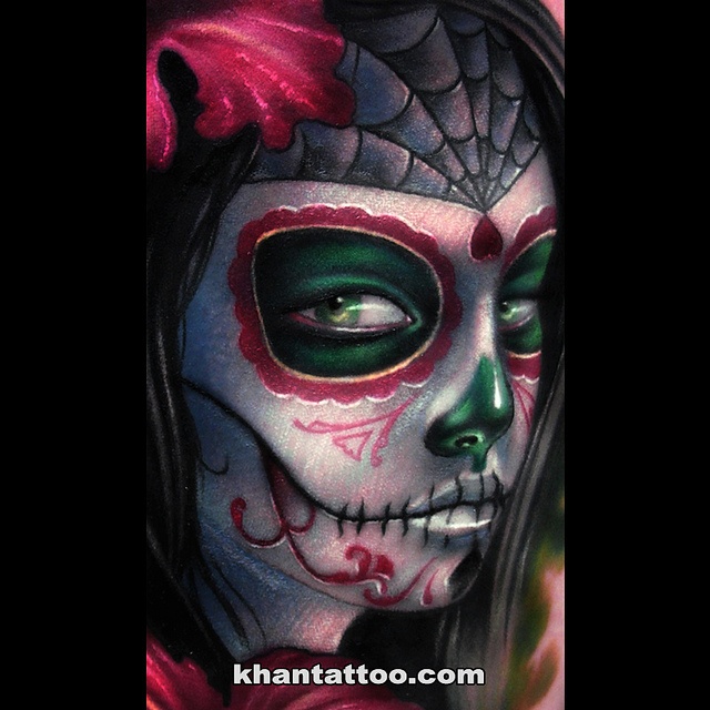 Pin Heywoods Day Of The Dead Lady Tattoo 1st Session Photo On
