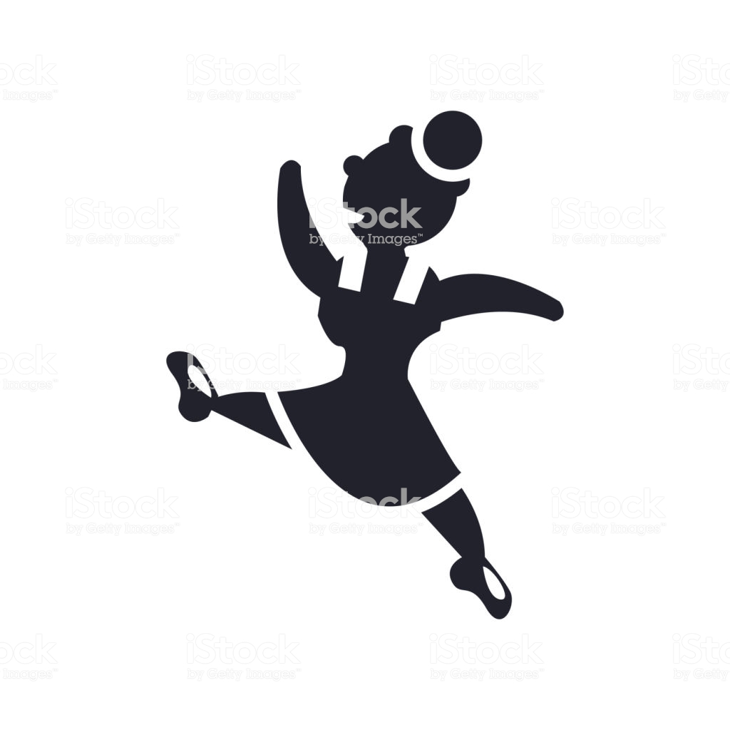 Gymnast Girl Icon Vector Sign And Symbol Isolated On White