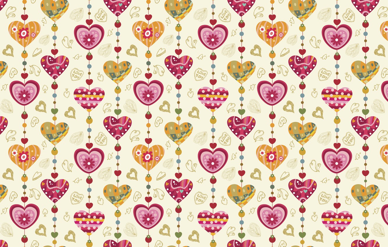 Wallpaper Holiday Heart Vector Texture Drawings Hearts