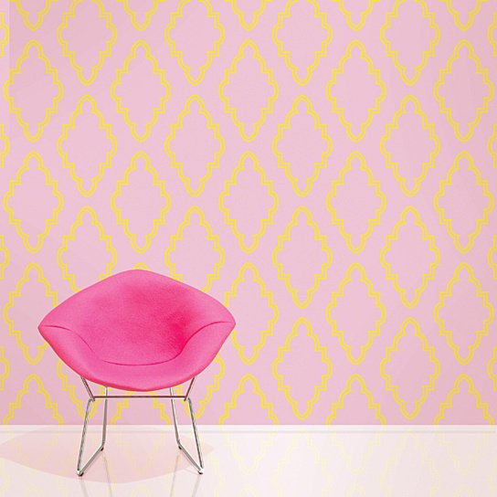 Buy Quatrefoil Pink Yellow Removable Wallpaper By Wallcandy Arts On