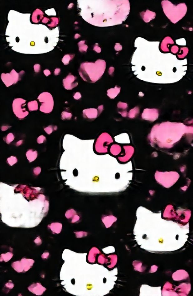 Hello Kitty Black And Pink Wallpaper