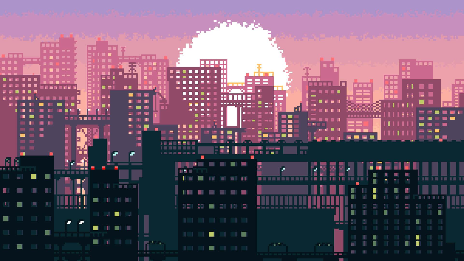City Pixel Art Wallpaper