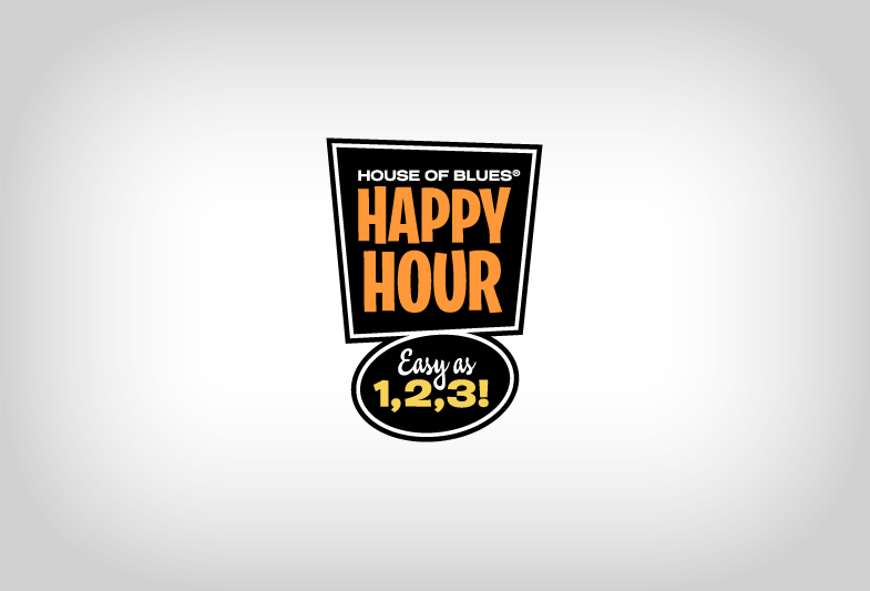 House Of Blues Happy Hour Fun Retro Logo Design For