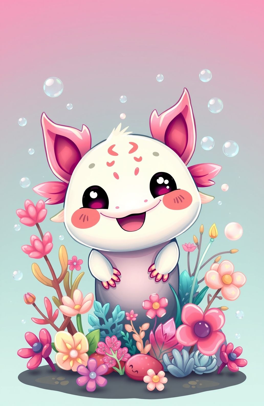 Kawaii Axolotl Wallpaper