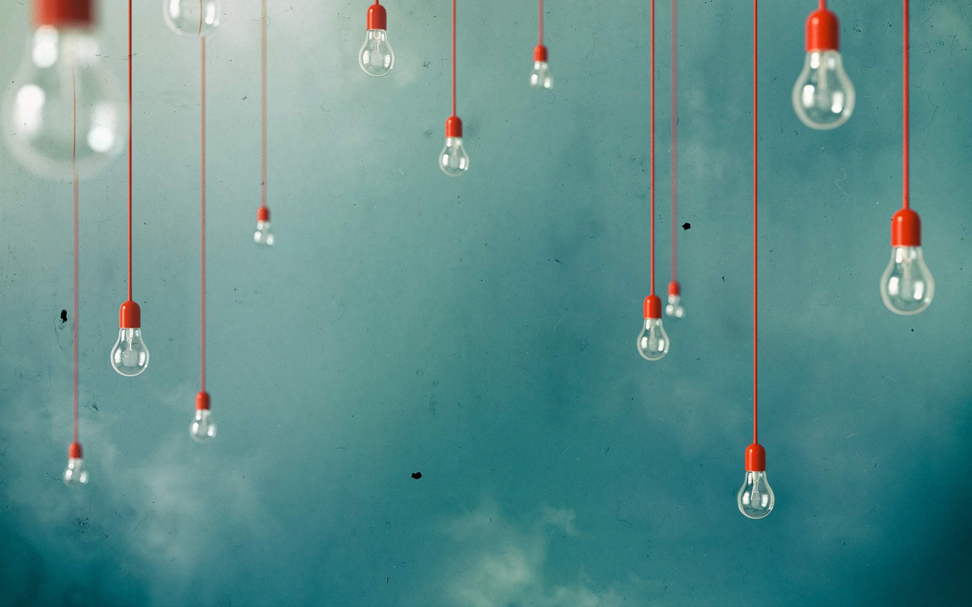 Hanging Bulbs On Sky Blue Background Desktop HD Wallpaper Rocks