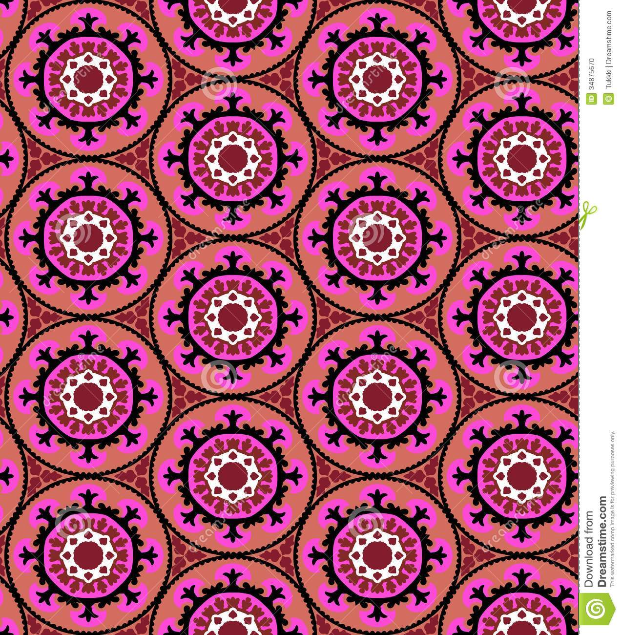 Mexican Pattern Wallpaper Suzani pattern