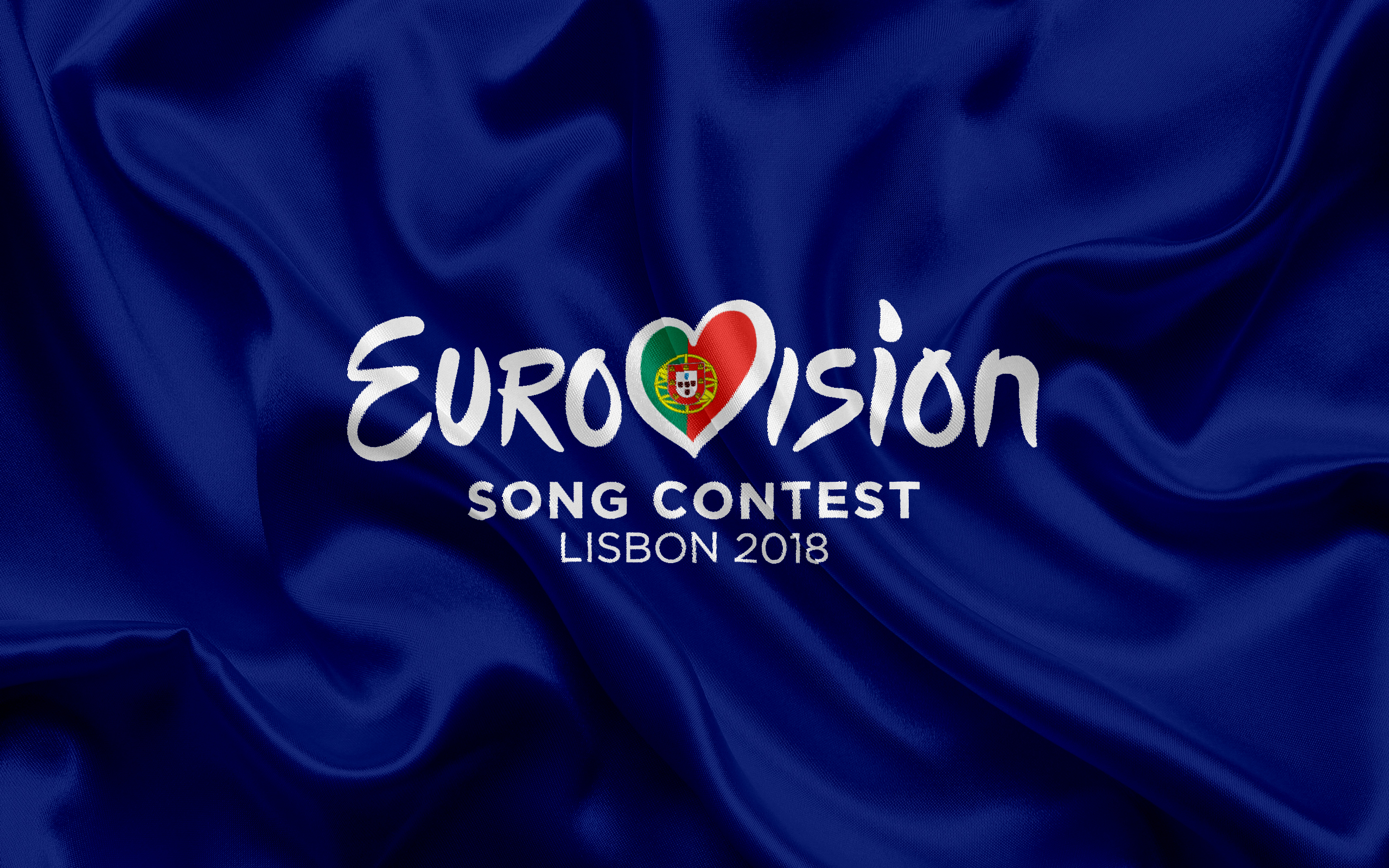 Eurovision Logo In Lisbon On A Blue Background Desktop
