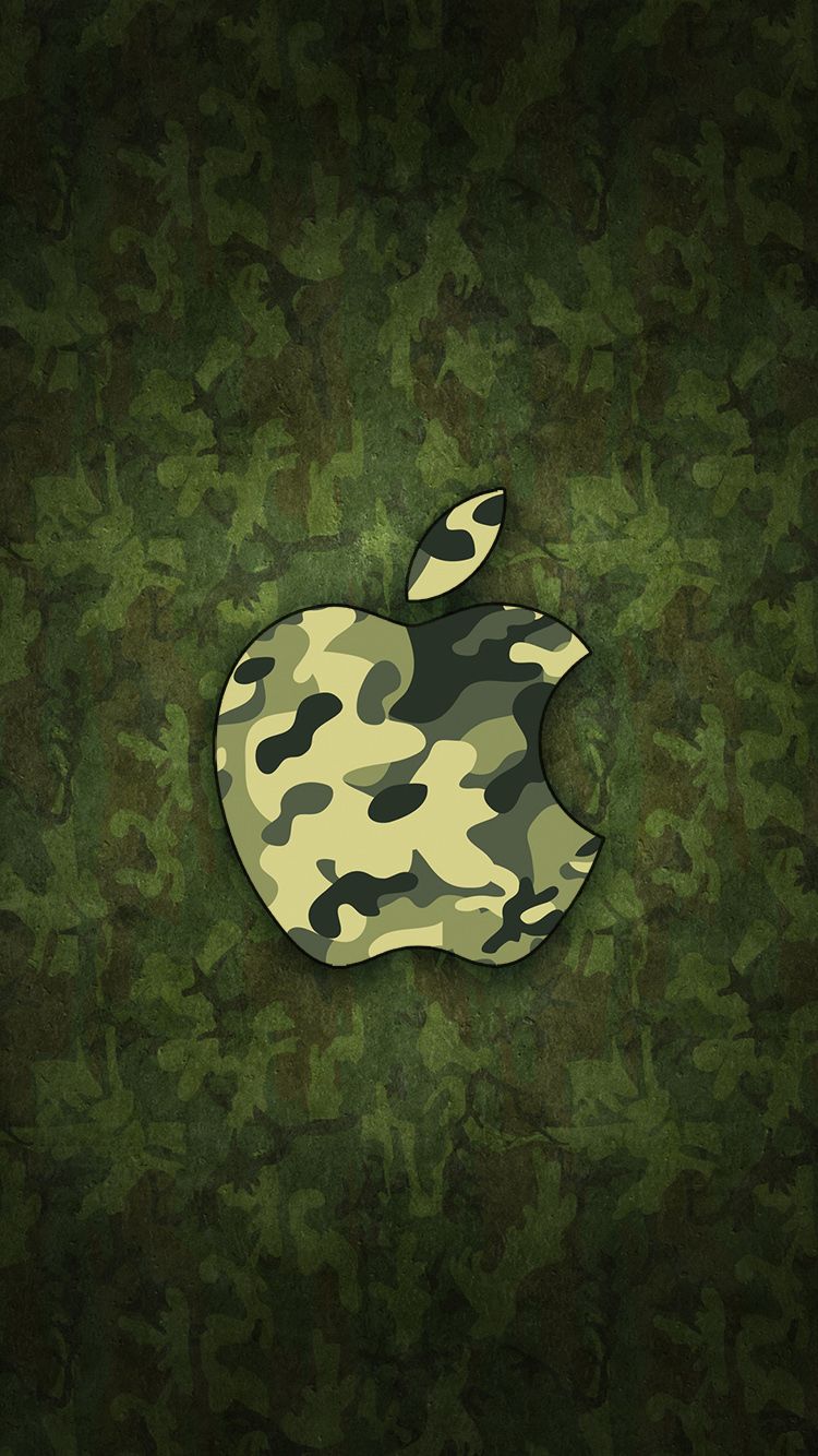 Camouflage Apple Logo iPhone Wallpaper Top