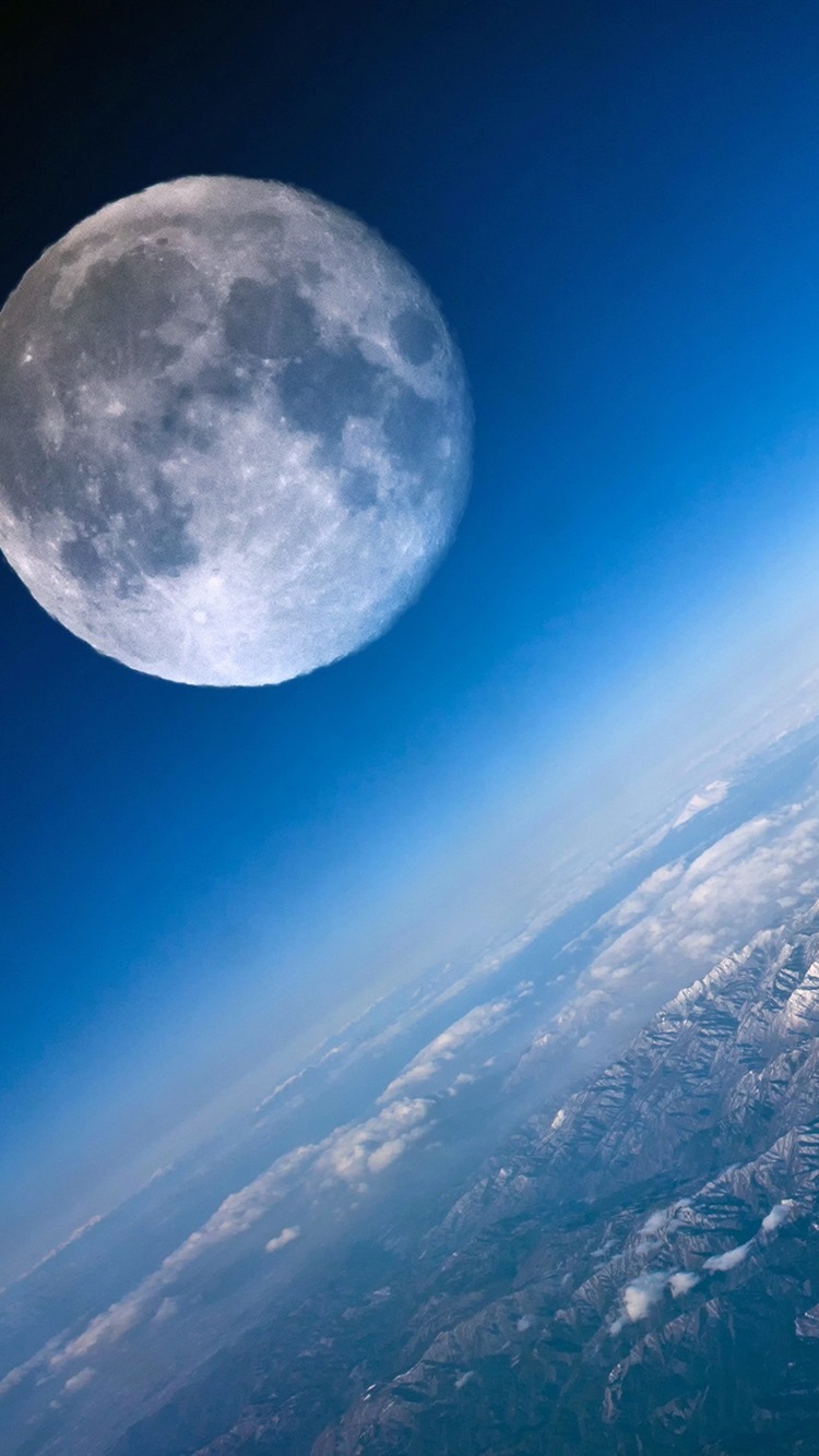 Wallpaper Moon and Earth close up 2560x1600 HD Picture Image 750x1334