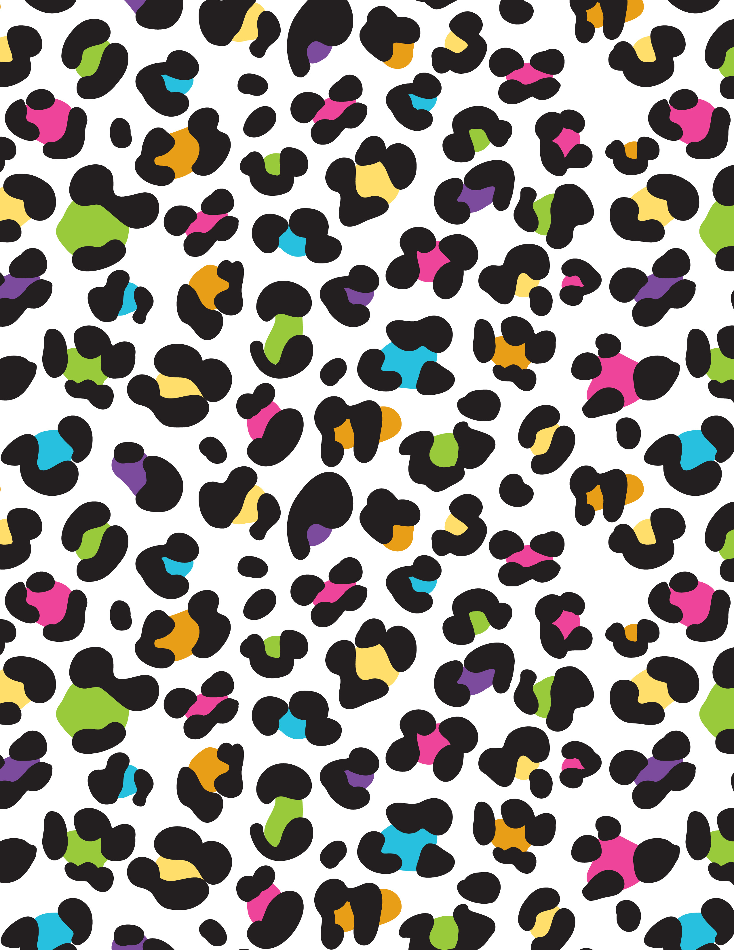 Colorful Rainbow Lisa Frank Leopard Cheetah Background Wallpaper Aqua