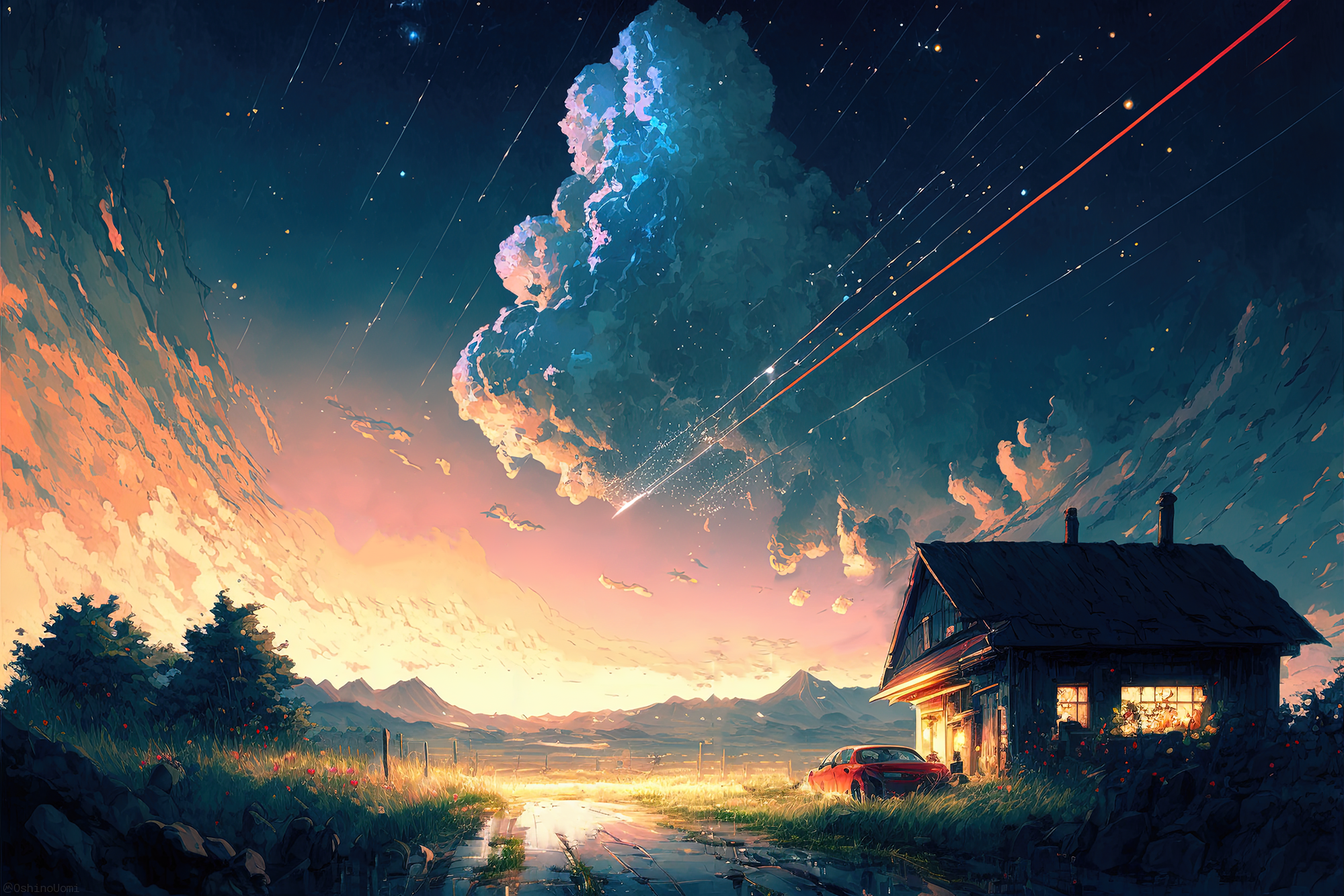 Anime Sunset HD Wallpaper By Uomi