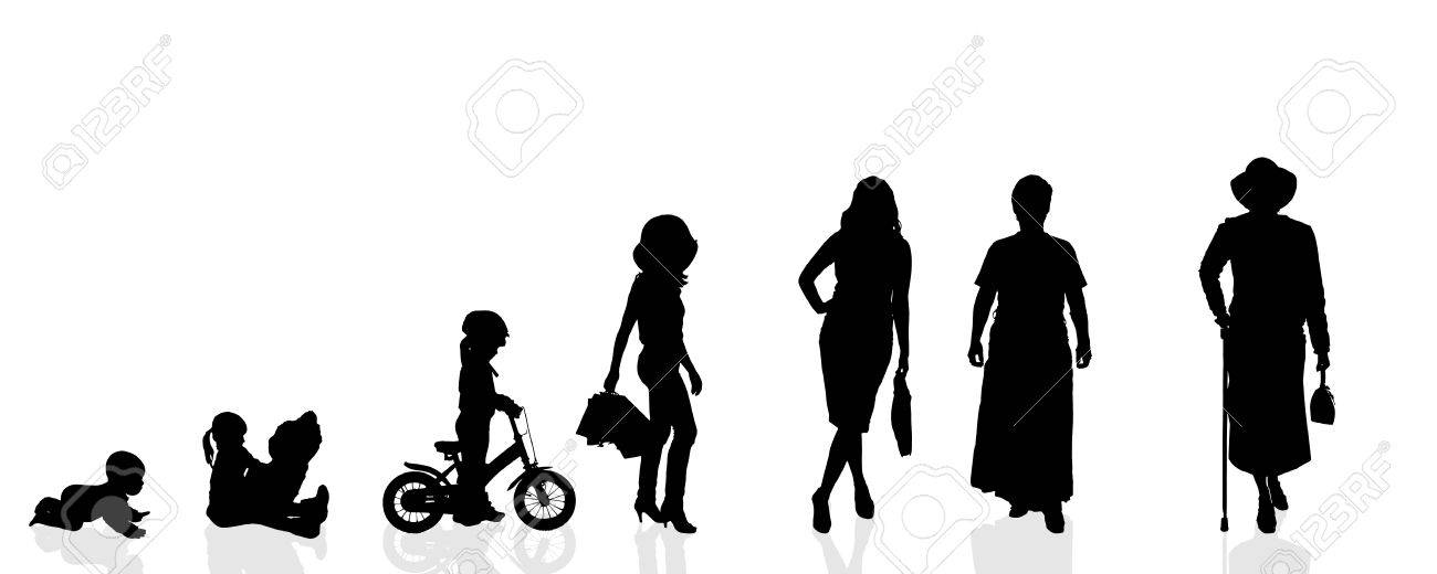 Vector Silhouette Generation Women On A White Background Royalty