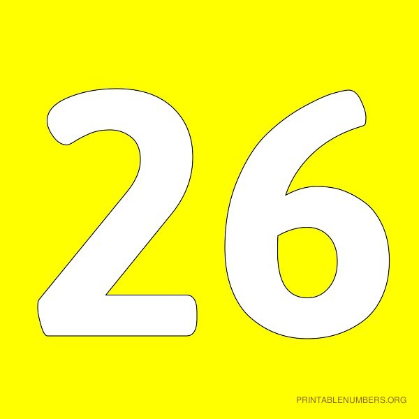 Number Image Yellow Printable