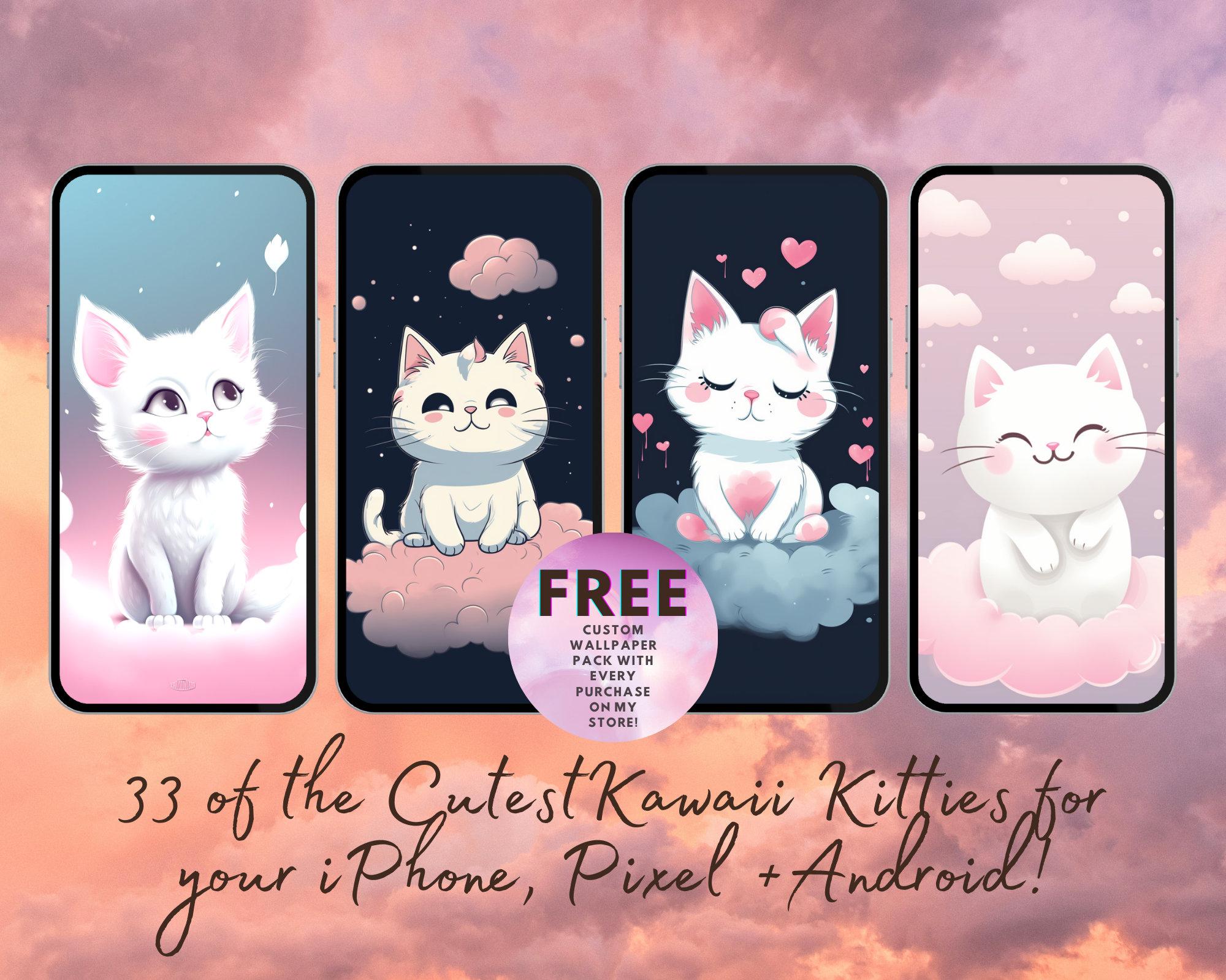 Cute Aesthetic Kawaii Cat Phone Wallpaper Bonus