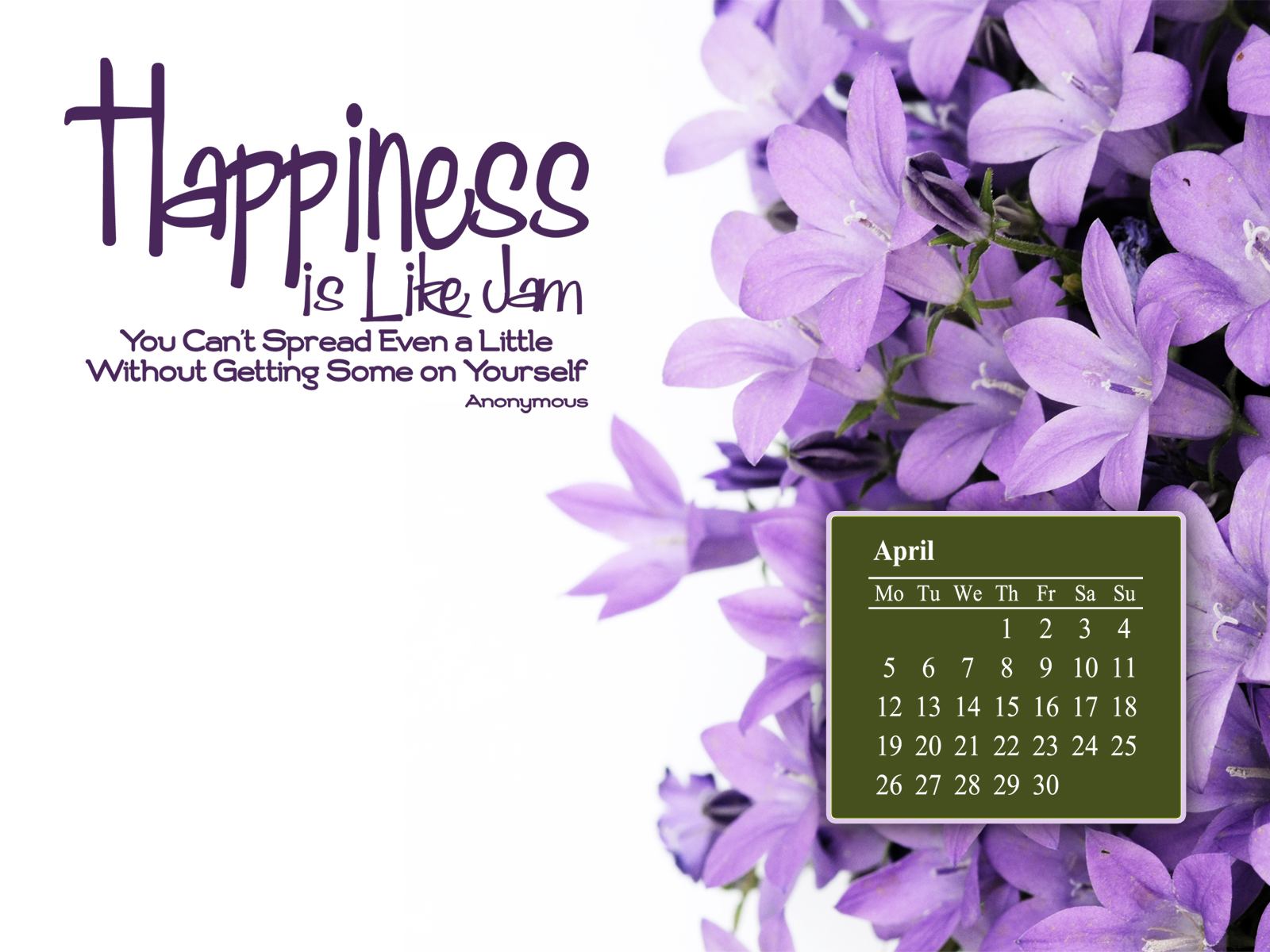 April 2010 Calendar Desktop Wallpaper 1 1600x1200