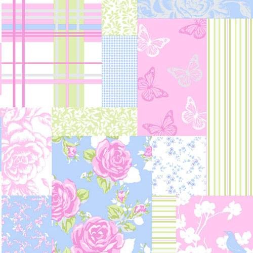  M0720   Pollyanna   Patchwork Rose Shabby Chic   Coloroll Wallpaper