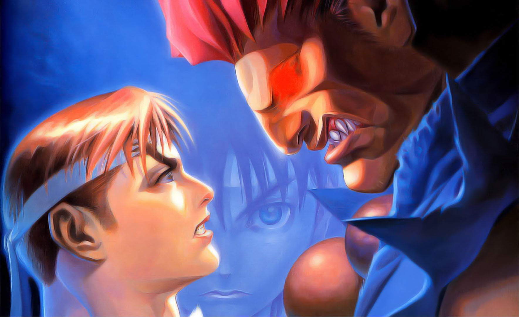 Ryu Vs Akuma   Fighting Games Wallpaper Image featuring Super Street