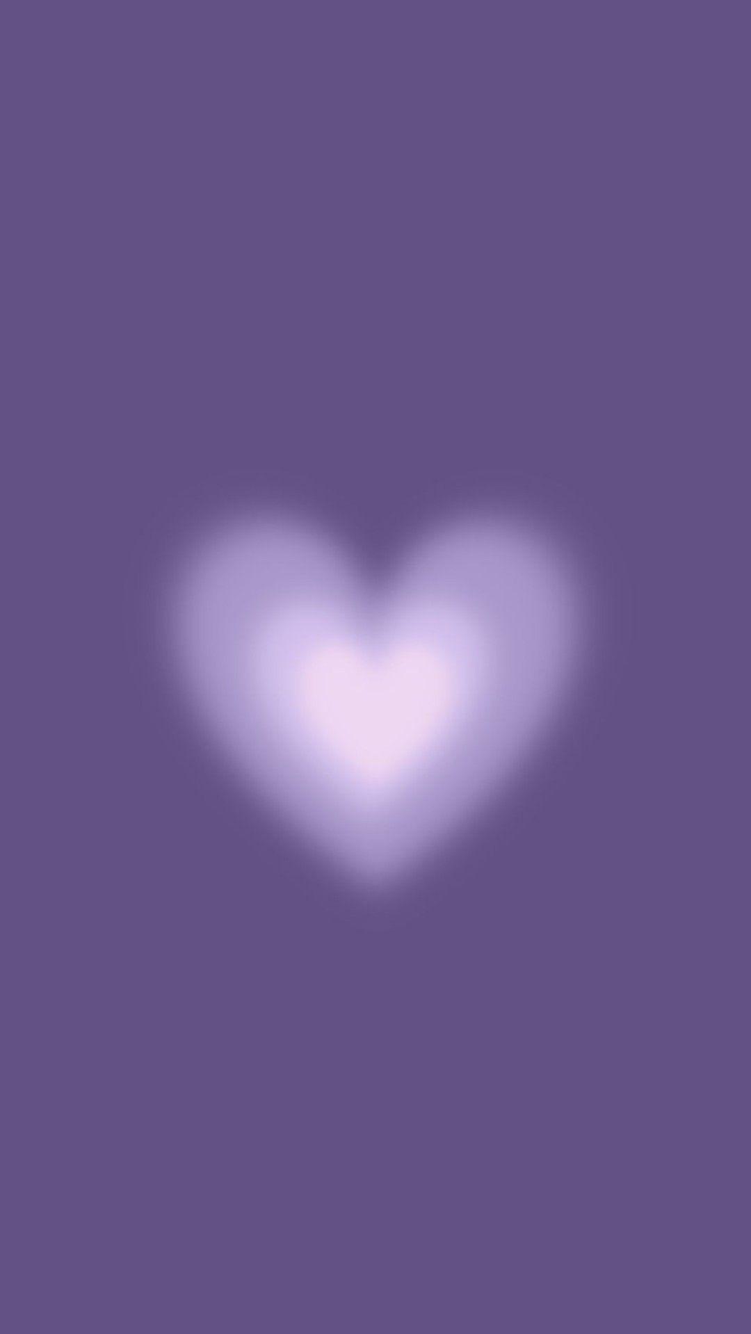 Wallpaper Purple Heart Simple Phone
