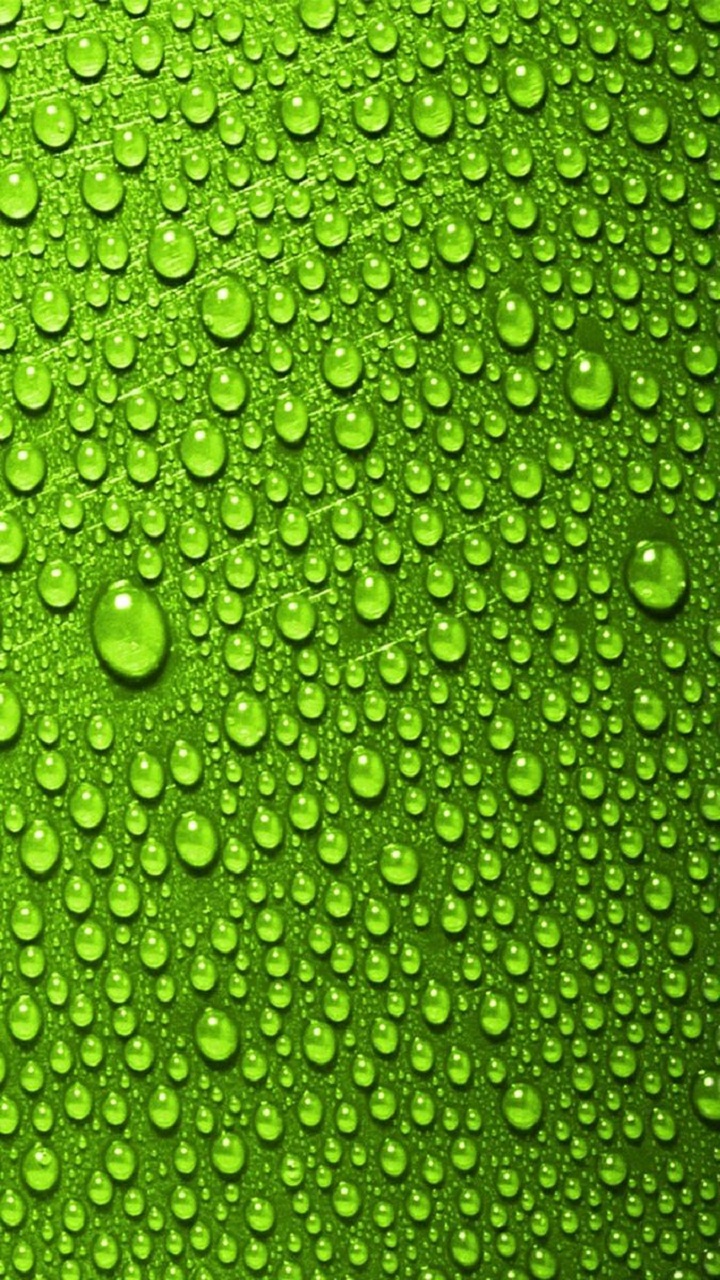 Green Water Droplets Windows Phone Wallpaper
