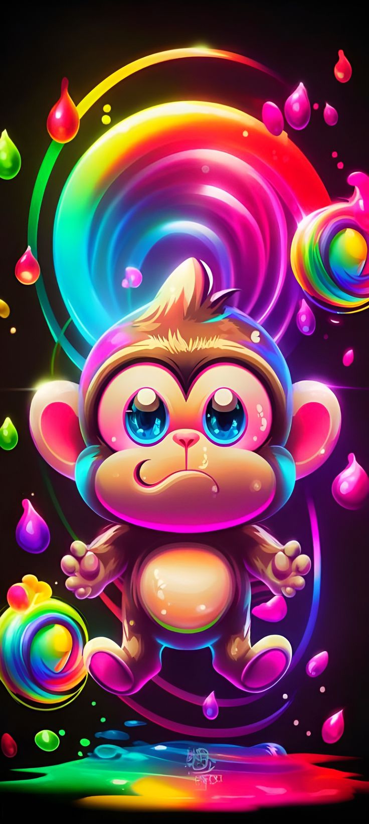 Monkeys Glows Wallpaper