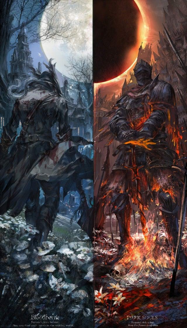Can Someone Animate This Bloodborne Dark Souls Wallpaper In A
