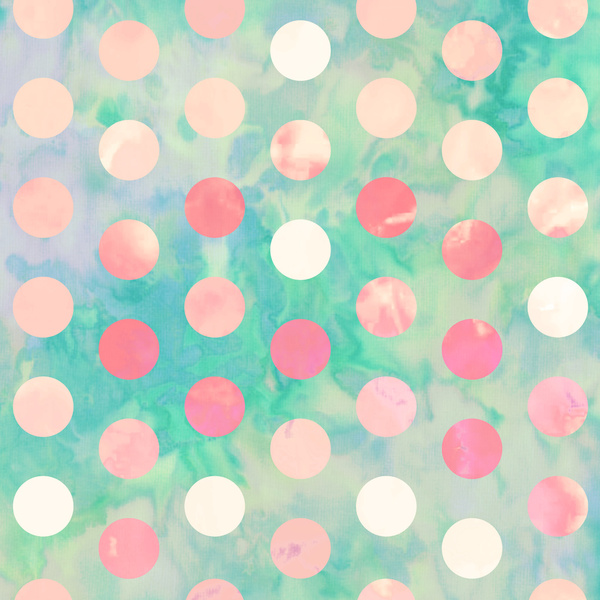 Retro Pink Polka Dots Hipster Turquoise Pattern By Girly