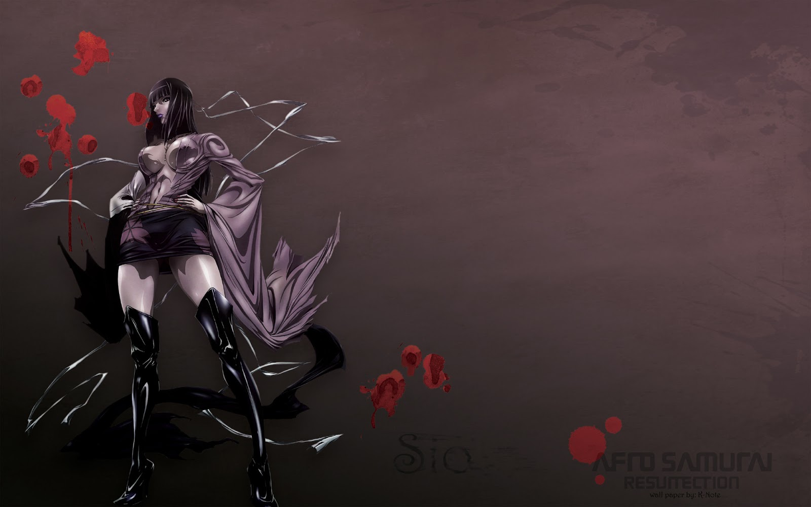 Afro Samurai Katana Female Girl Sexy Anime HD Wallpaper Background