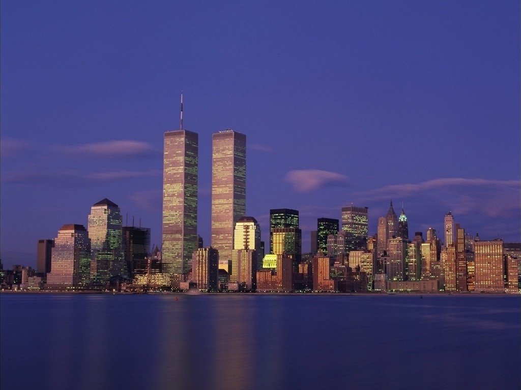 View on Manhattan before September 11 2001 New York USA