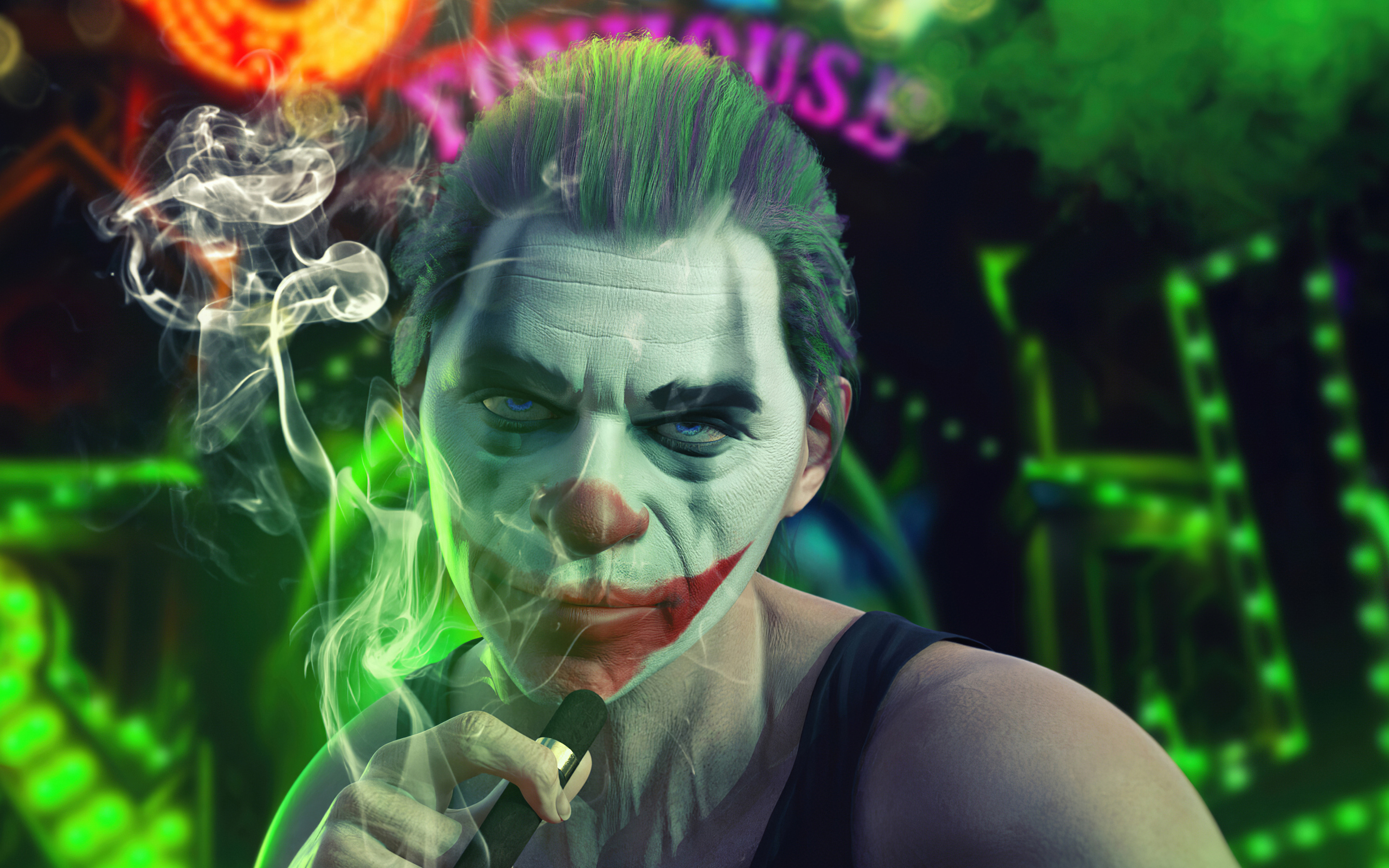 Joker Cool Smoker Macbook Pro Retina HD 4k Wallpaper Image