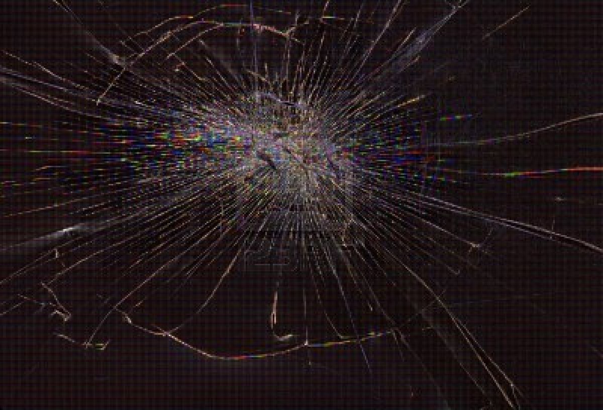 Cracked Glass Of Lcd Matrix Display Screen Horizontal Wallpaper