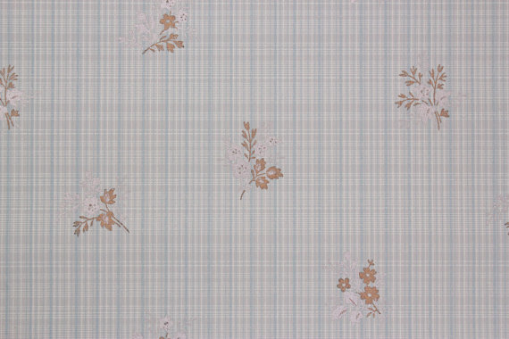  Wallpaper Silver and Gold Metallic Flowers on Blue  Made in Canada