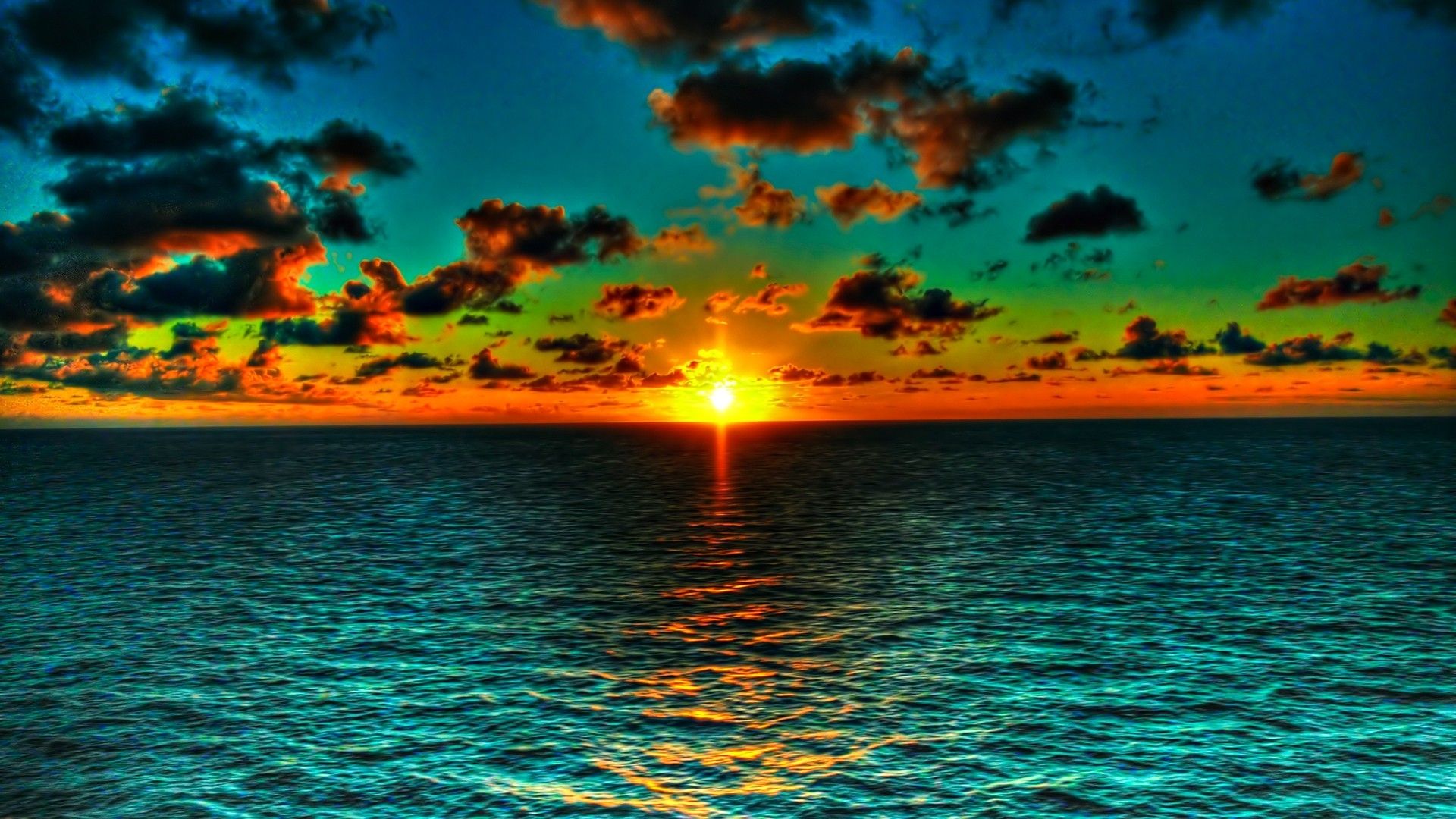 Beautiful Ocean Sunset Wallpaper On