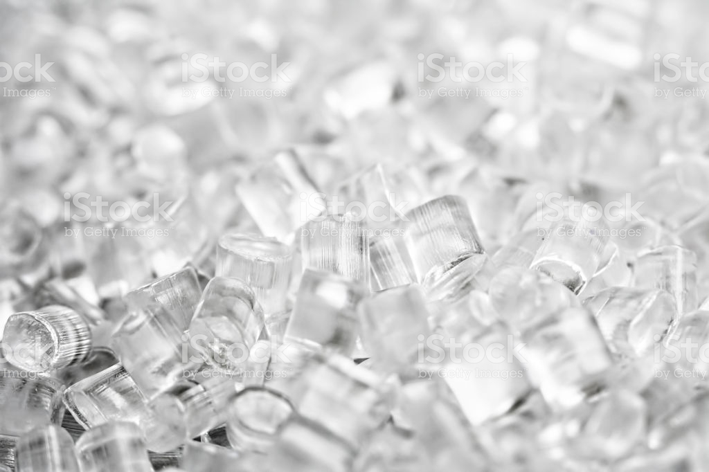 Transparent Plastic Granules Polymer Pellets Isolated On A Black