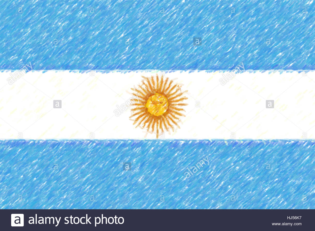 Flag Of Argentina Background O Texture Color Pencil Effect Stock