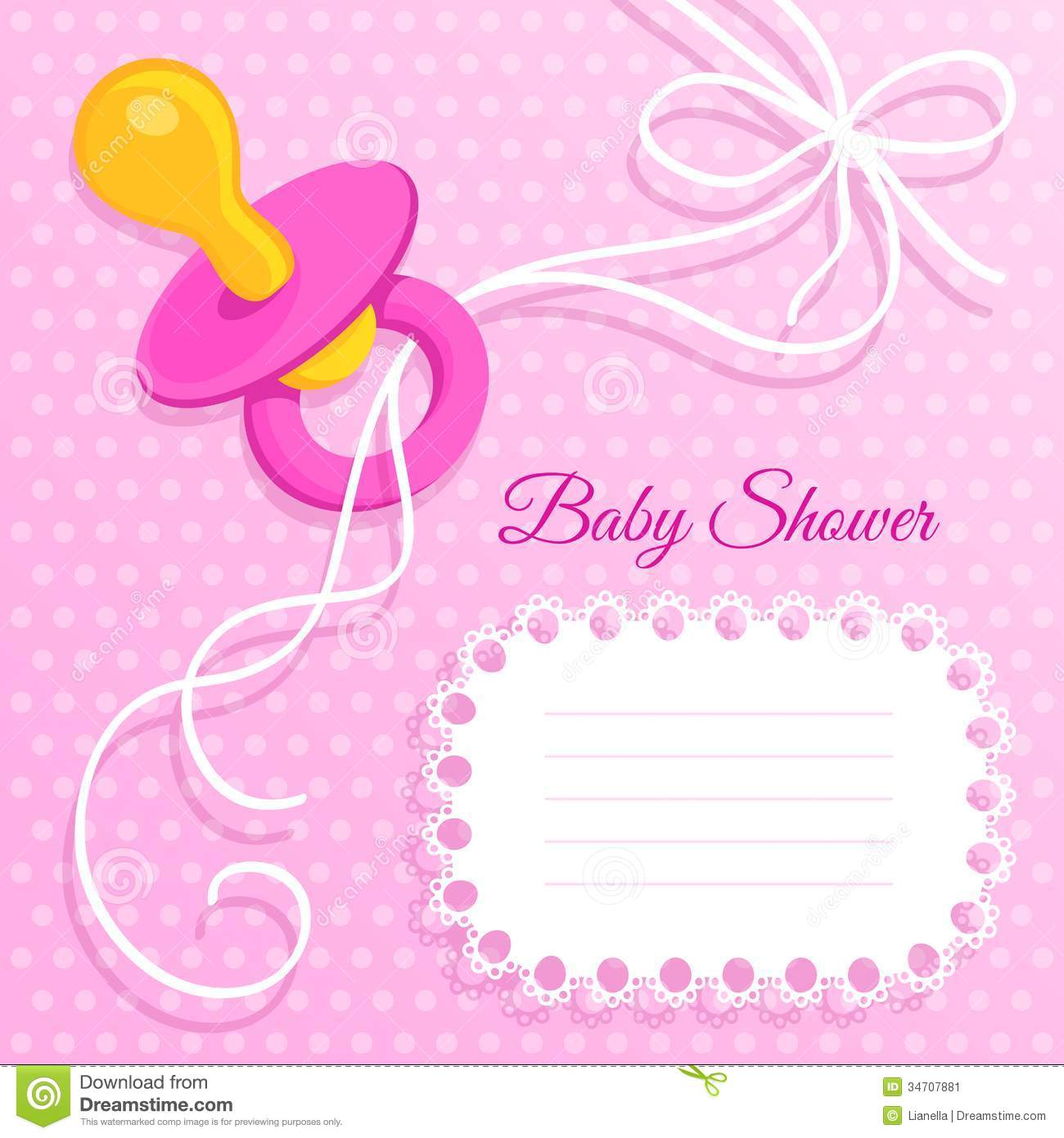 Baby Shower Background Pink Card With