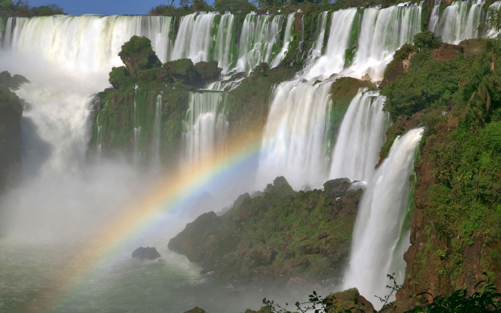 Beautiful Waterfall Rainbow Photography Wallpaper Desktop Background