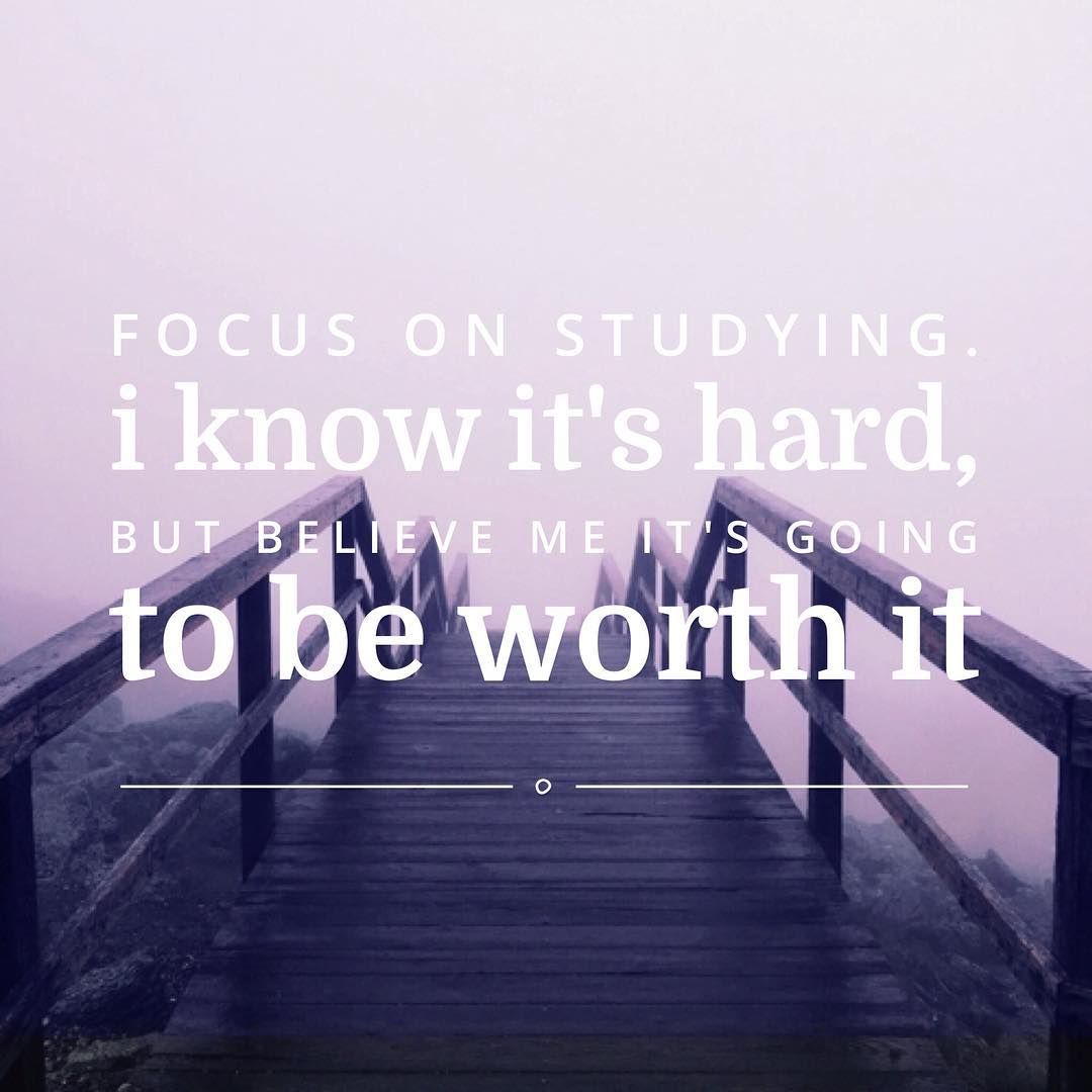 A foggy wooden bridge leading into the unknown, symbolizing the challenging yet rewarding journey of studying. Text overlay reads: 